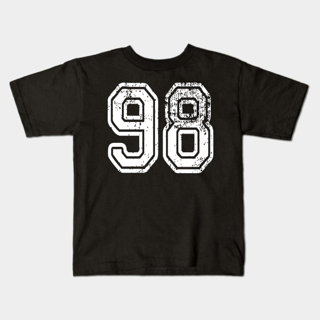 Number 98 Grungy in white Kids T-Shirt by Sterling